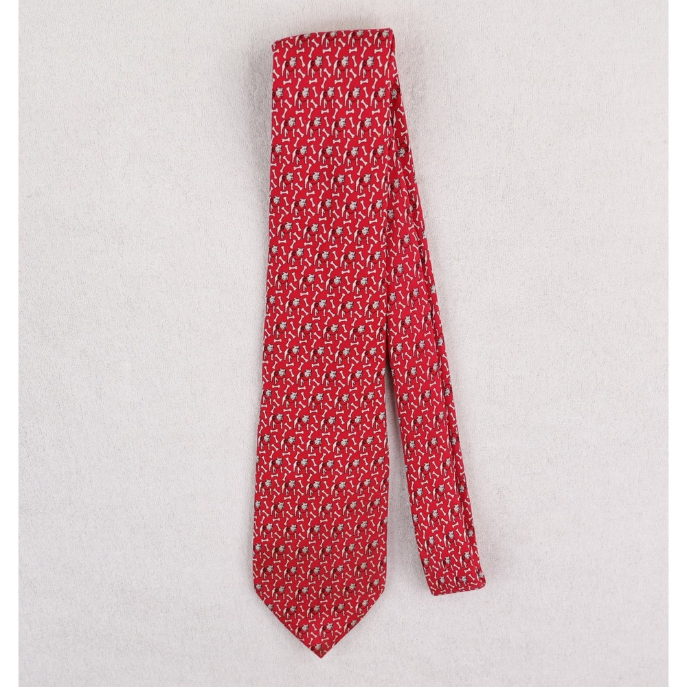 Vineyard Vines Necktie Red University of Georgia Bulldogs Silk Mascot Print Tie - Picture 4 of 9